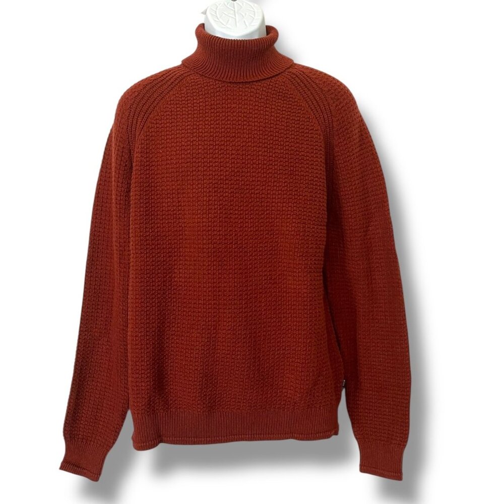 Ted Baker London Men's Size 5 XL Chunky Cotton Turtleneck Sweater Rust Red